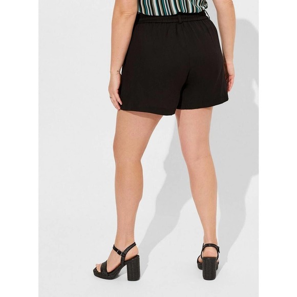 ✨2/$20 NWT Torrid Studio Linen Short Black Back Elastic Waist Pockets Size 10 - Picture 5 of 7